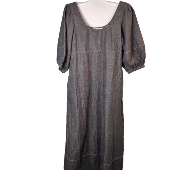 Rachel Comey Dresses & Skirts - Rachel Comey Gray Midi Dress Size 2 Cotton Puff Sleeve Pockets Boho, Peasant